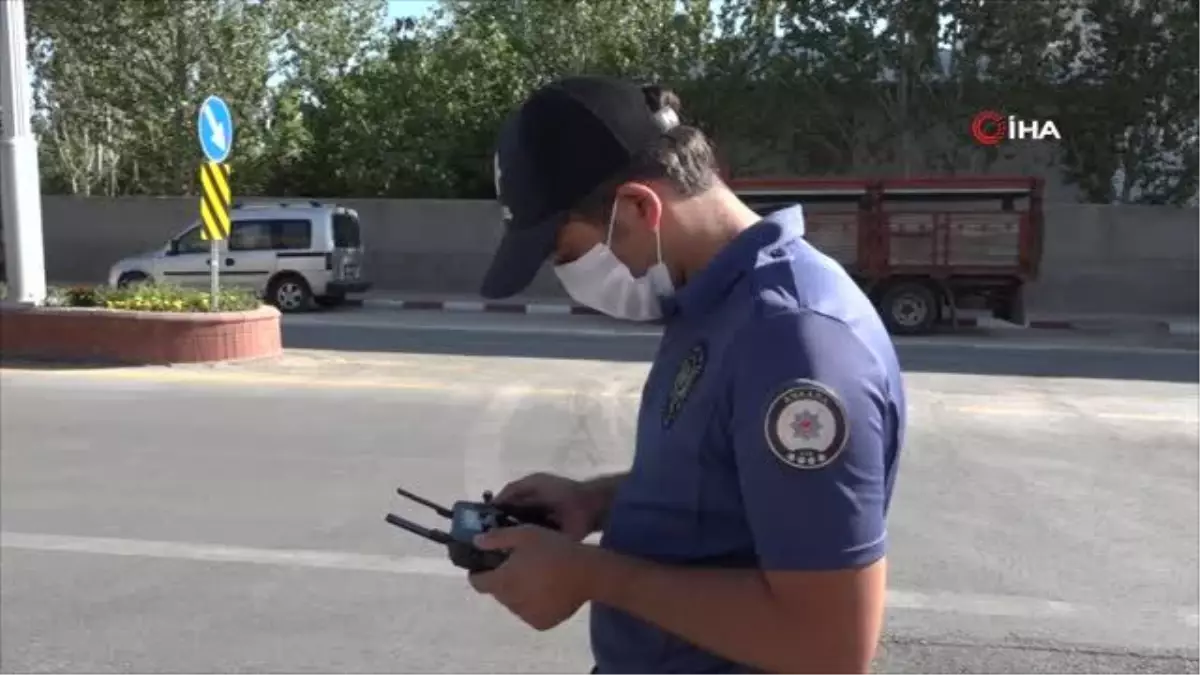 Erciş'te droneli trafik denetimi