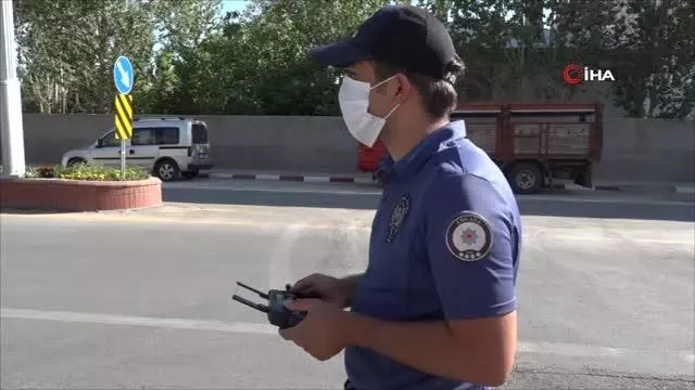 Erciş'te droneli trafik denetimi