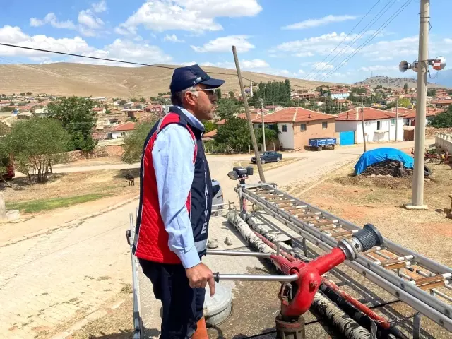 Köy mezarlığı çıkan yangında küle döndü