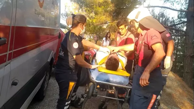 Otomobil ormanlık alana yuvarlandı: 2 yaralı