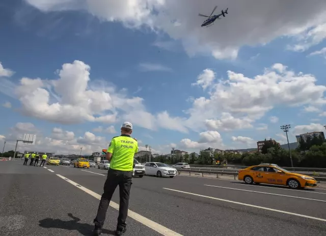 Helikopter destekli trafik denetimi yapıldı