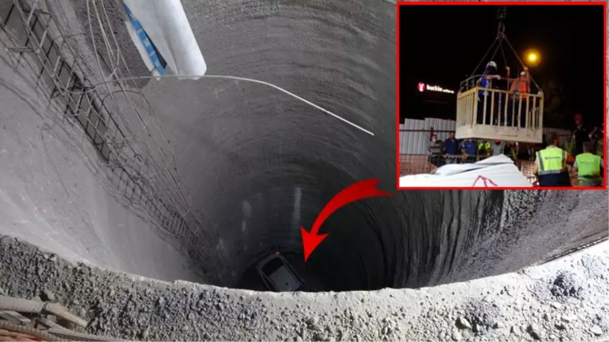 İzmir'de bir otomobilin metro inşaatındaki 25 metrelik çukura düşmesi sonucu 1 kişi öldü, 1 kişi yaralandı