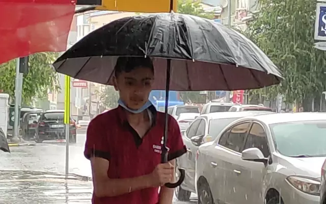 Ardahan'da kısa süreli dolu yağışı etkili oldu