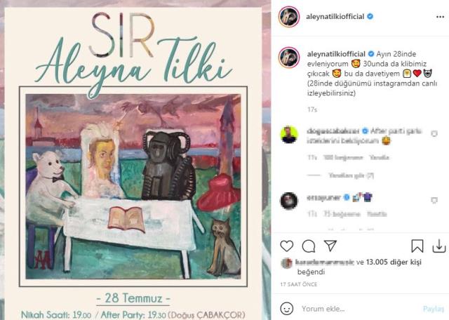 Şarkıcı Aleyna Tilki 'Evleniyorum' diyerek davetiyesi paylaştı