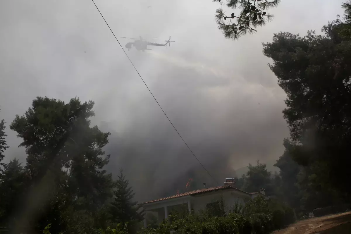 Yunanistan'da orman yangını