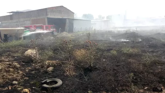 Son dakika haberi: İş yerlerine yakın alanda çıkan otluk yangını korkuttu