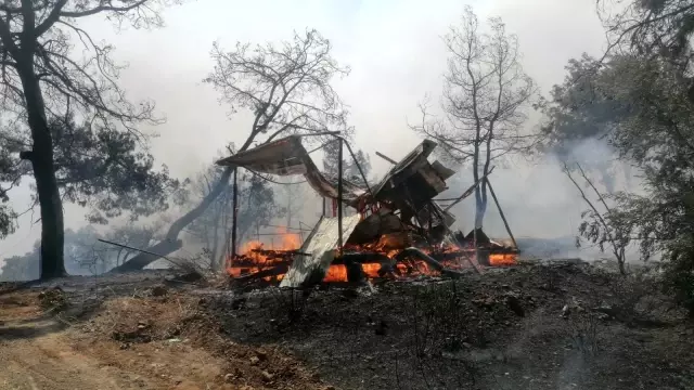 Manavgat'ta hızla büyüyen yangın yerleşim alanlarına indi