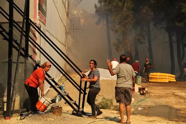 Manavgat'taki yangında sera ve ağaçları yanan kadınlar gözyaşlarına boğuldu