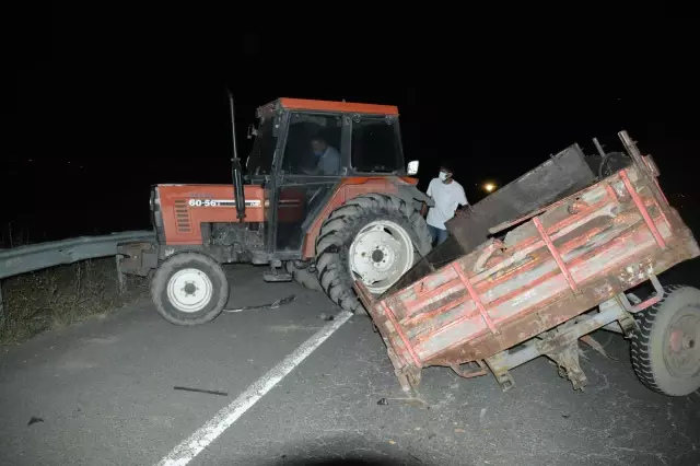 Otomobil ile traktör çarpıştı: 2 yaralı