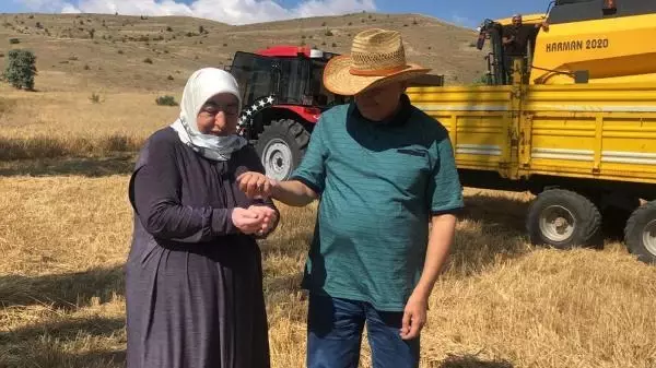 BİNALİ YILDIRIM, BİÇERDÖVERLE HASAT YAPTI