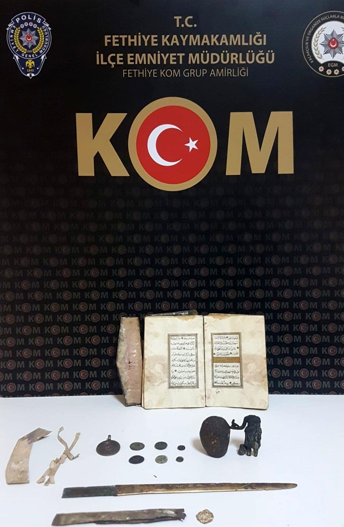 Fethiye'de otel işletmecisi tarihi eser kaçakçılığından işlem yapıldı