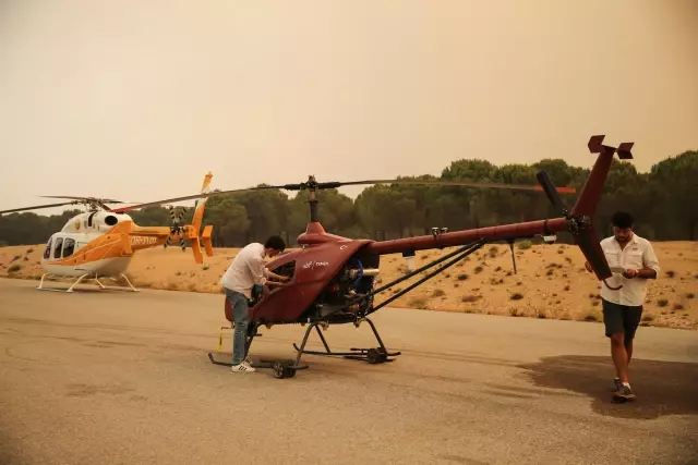 İnsansız helikopter, Manavgat yangınlarıyla mücadelede kullanıldı
