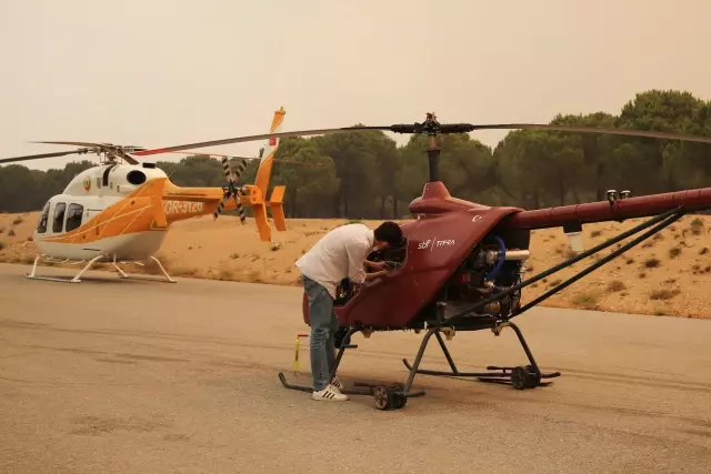 İnsansız helikopter, Manavgat yangınlarıyla mücadelede kullanıldı