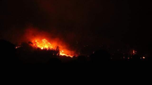 manavgat'taki orman yangını tekrar yerleşim yerlerine sıçradı! bölge halkı nöbet tutuyor