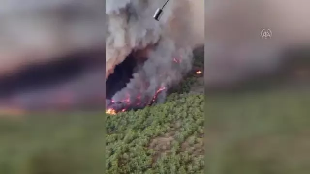 Marmaris'te çıkan orman yangınına müdahale ediliyor