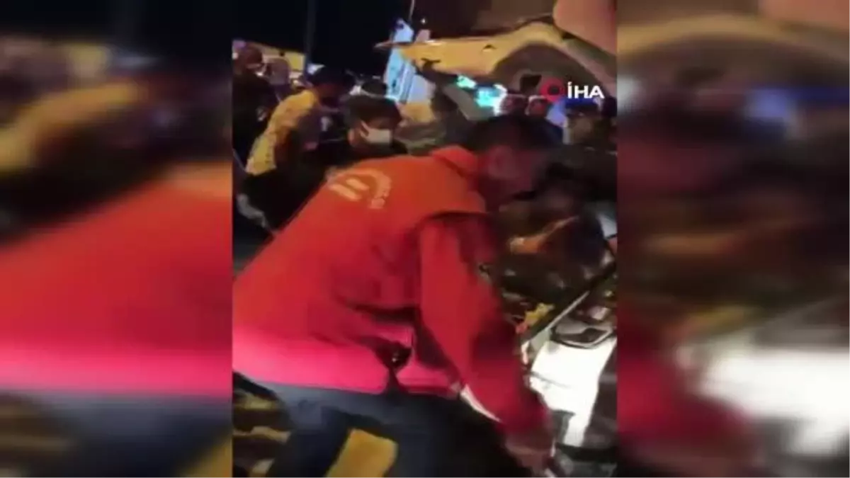 Otomobille çarpışan gübre yüklü kamyon Bölge Trafik Amirliği'nin bahçesine daldı: 5 yaralı