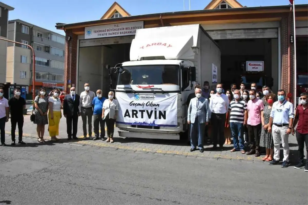 Tekirdağ Büyükşehir Belediyesinden Artvin'deki sel mağdurlarına yardım