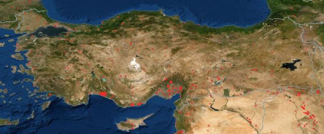 türkiye'de süren orman yangınları nasa'nın uydu görüntülerinde tespit edildi