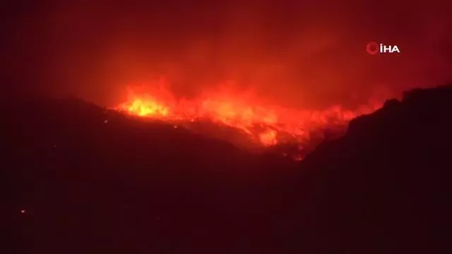 Yangından kaçan vatandaşlar belediye önünde toplandı