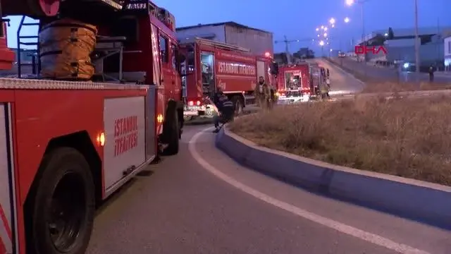 Başakşehir'de halk otobüsü alev alev yandı