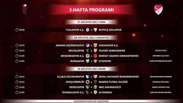 Denizlispor'un ilk 3 maç programı belli oldu