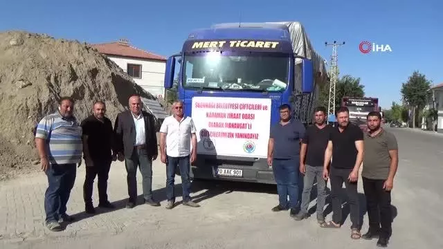 Karaman'dan, Manavgat'a 20 bin balya saman