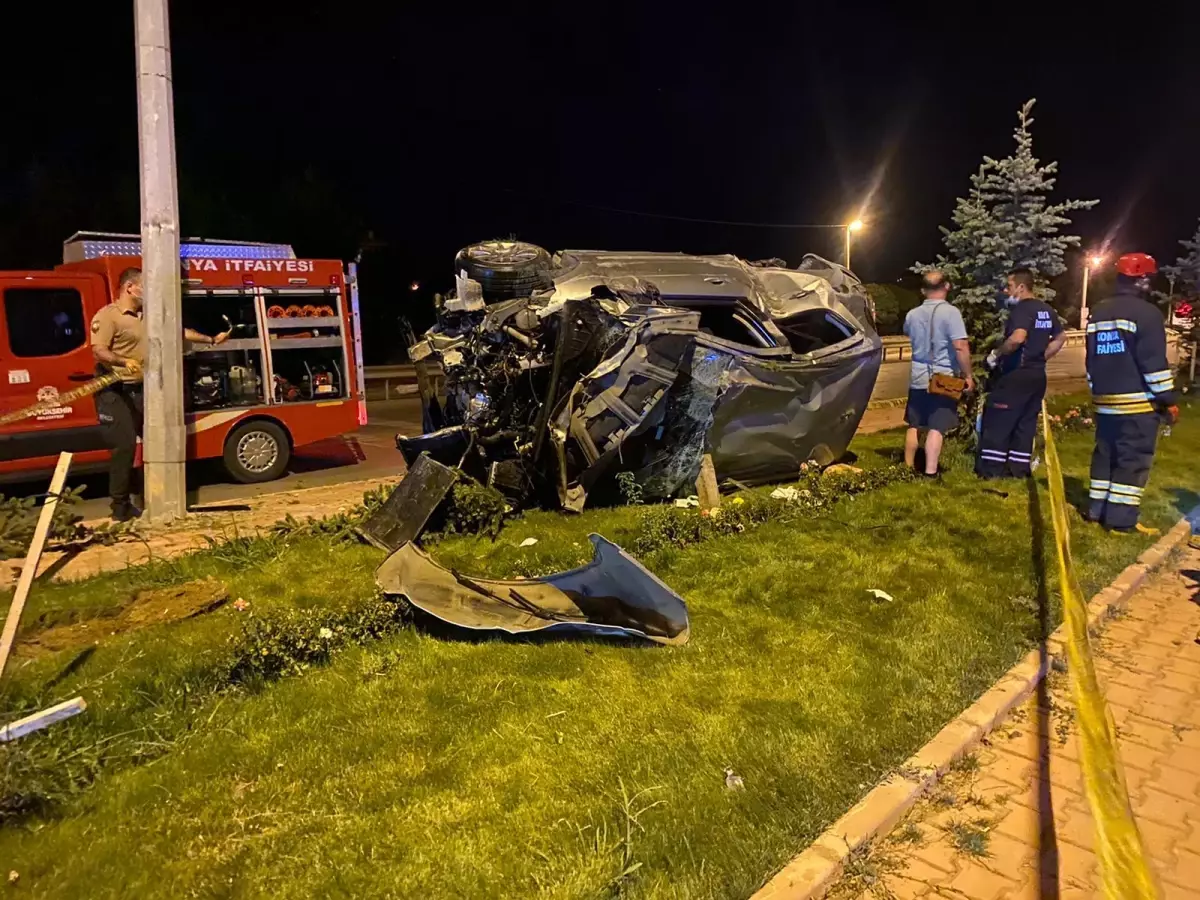 Konya'da otomobil devrildi: 6 yaralı