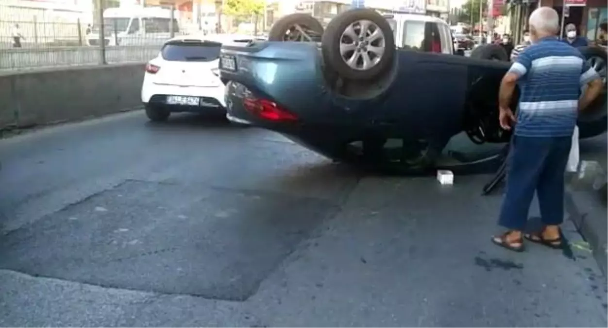 Bayrampaşa'da kontrolden çıkan araç takla attı: 1 yaralı