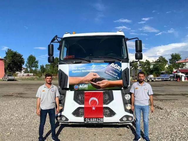 Ağrı'dan Antalya'daki yangınlara iş makinesi desteği