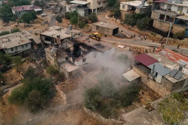 Son dakika haberleri! Orman işçilerinin şehit olduğu Gebece Mahallesi havadan görüntülendi