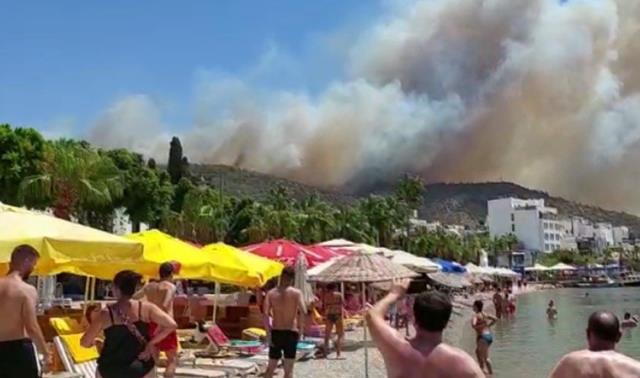 bodrum'da orman yangını nedeniyle evler ve oteller boşaltılıyor! vatandaşlar tahliye ediliyor