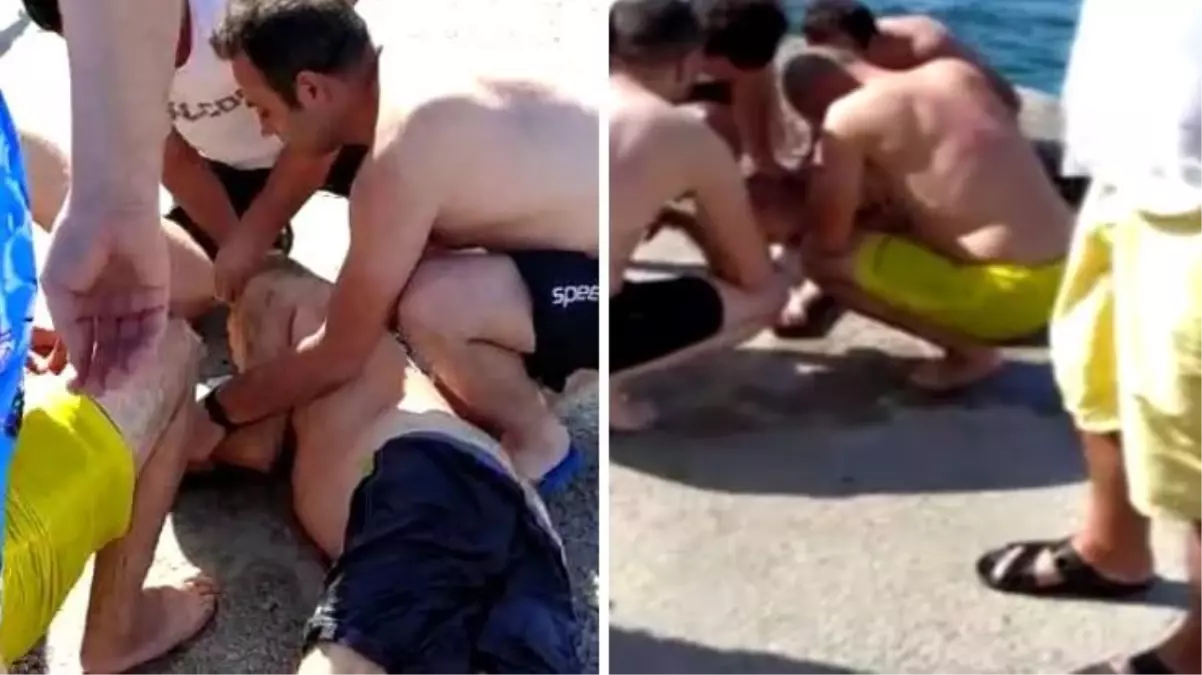 Boğulmakta olan genci son anda kurtardılar! O anlar kamerada