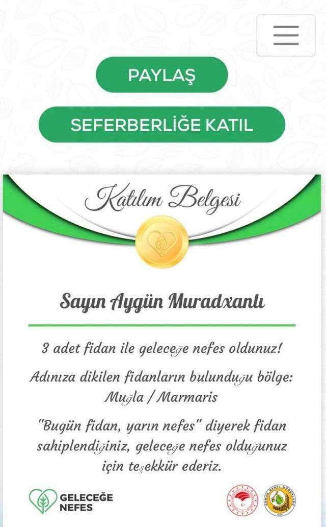 Ciğerlerimizin alev alev yandı, Azerbaycanlılardan 'Bugün fidan, yarın nefes' kampanyasına destek gecikmedi Ciğerlerimizin alev alev yandı, Azerbaycanlılardan 'Bugün fidan, yarın nefes' kampanyasına destek gecikmedi