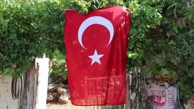Son dakika haberleri! Yangında şehit olan orman işçisinin babaevi Türk bayraklarıyla donatıldı