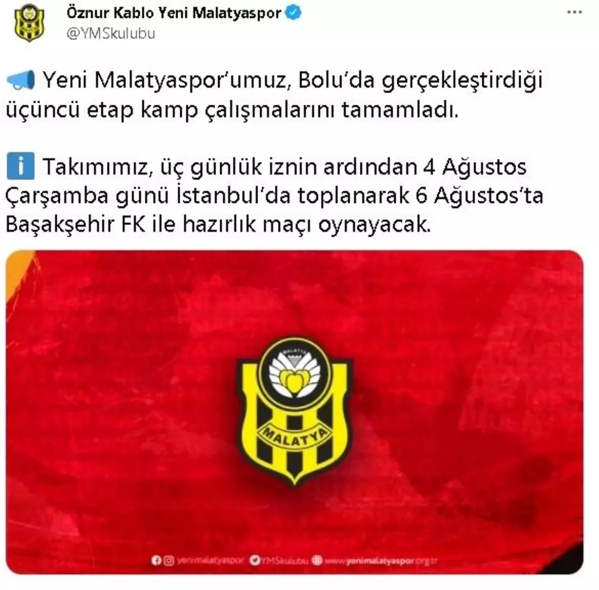 Yeni Malatyaspor, 3. etap kamp çalışmalarını tamamladı