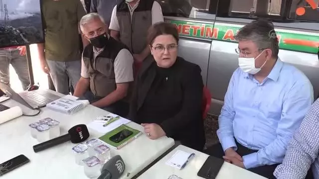 Bakan Yanık, Osmaniye'de orman yangınında zarar gören alanlarda incelemede bulundu Açıklaması