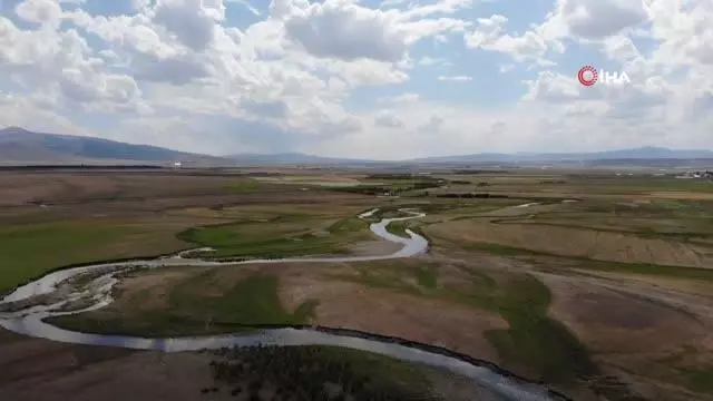 Bozkırın ortasından yılan gibi kıvrılan 'Selim menderesleri' hayran bırakıyor