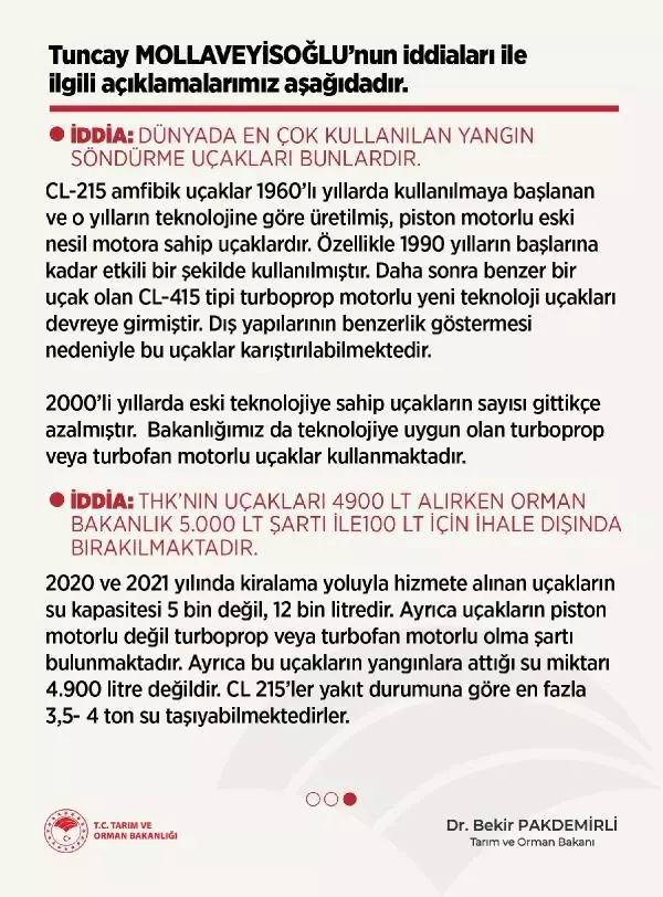 Pakdemirli: Ülkemizde yangın söndürme işinin özelleştirilmesi diye bir şey yoktur