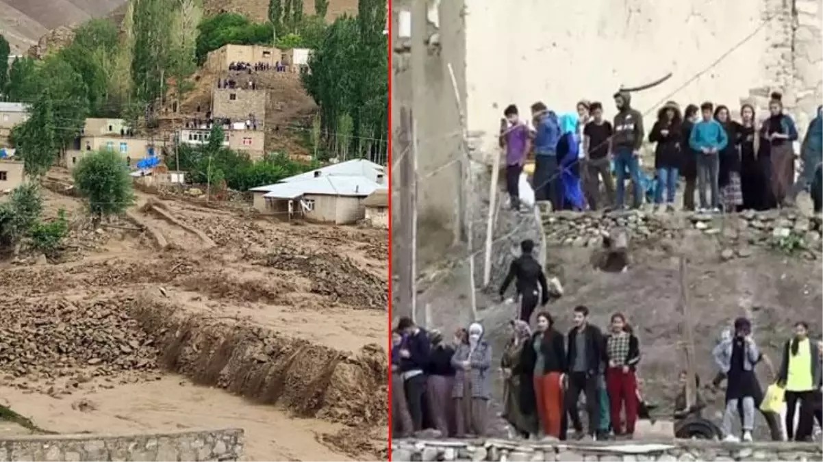 Van'ın Başkale ilçesi bir kez daha sele teslim! Dereler taştı, köylüler damların üstünde kurtarılmayı bekledi