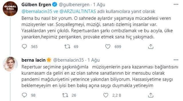 Berna Laçin ve Gülben Ergen sosyal medyada birbirine girdi Berna Laçin ve Gülben Ergen sosyal medyada birbirine girdi