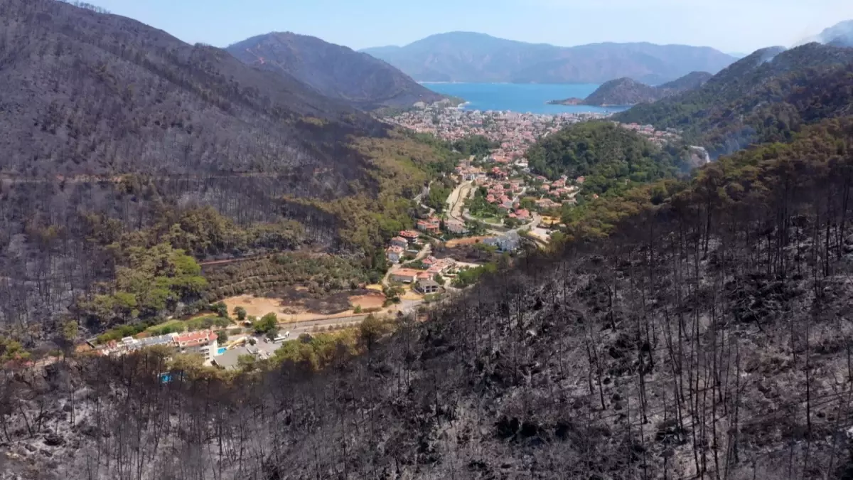 Felaketin boyutu gözler önüne serildi! İşte yangından önce ve sonra Marmaris