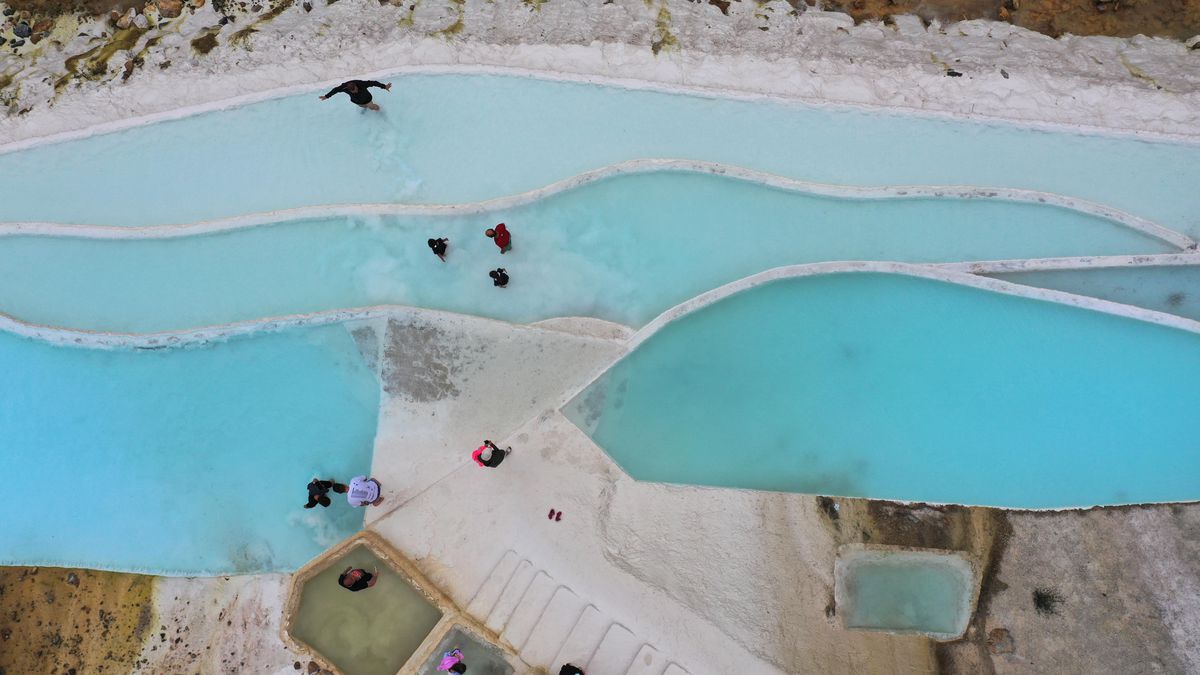'Giresun'un Pamukkale'si' Göksu travertenleri doğaseverlerin ilgi odağı oldu