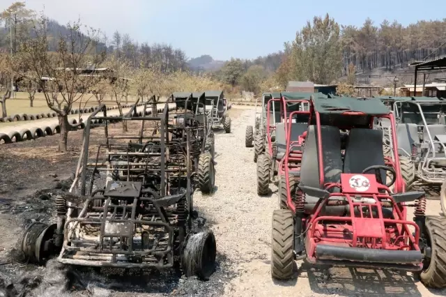 Manavgat yangınında safari tesisi küle döndü, işletme sahibi canını zor kurtardı
