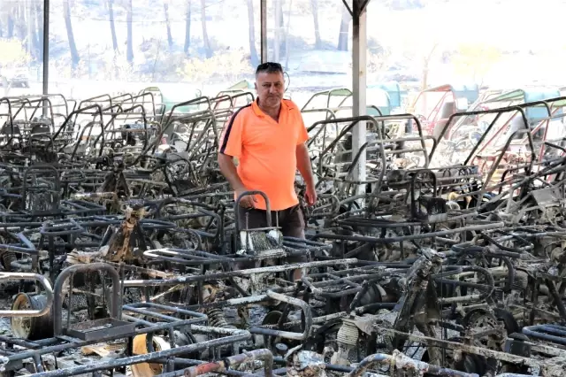 Manavgat yangınında safari tesisi küle döndü, işletme sahibi canını zor kurtardı