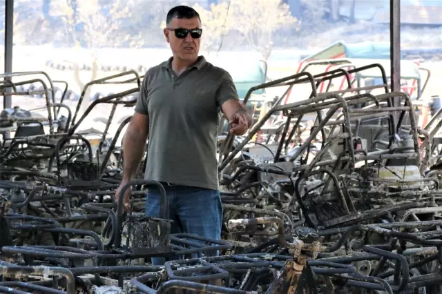 Manavgat yangınında safari tesisi küle döndü, işletme sahibi canını zor kurtardı