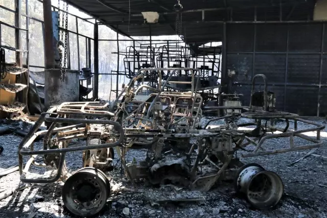 Manavgat yangınında safari tesisi küle döndü, işletme sahibi canını zor kurtardı