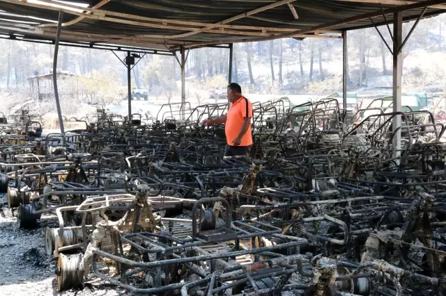 Manavgat yangınında safari tesisi küle döndü, işletme sahibi canını zor kurtardı
