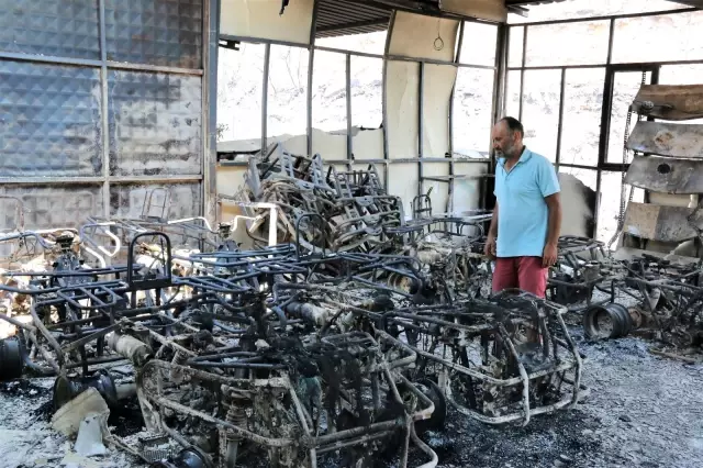 Manavgat yangınında safari tesisi küle döndü, işletme sahibi canını zor kurtardı