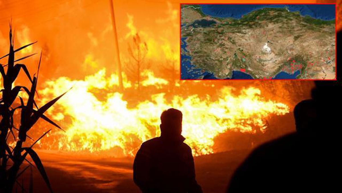 NASA yangın haritası! Türkiye yangın haritası açıklandı mı? NASA yangınların harita üzerinden görünümünü paylaştı mı?