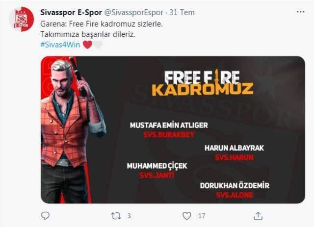 Sivasspor Espor, Garena Free Fire kadrosunu duyurdu!